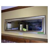 LARGE FRAMED MIRROR, 53 IN X 17 IN
