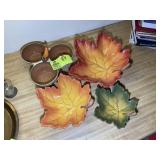 GROUP OF SERVING BOWLS, DIP TRAY