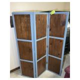 THREE PANNEL WOODEN ROOM DIVIDER, 51 IN X 66 IN