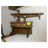 GROUP OF WALL SHELVES, WOOD AND PLASTIC