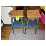 PAIR OF WOODEN PLANT STAND, 11.5 IN X 10.5 IN X 27