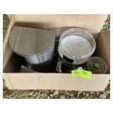 BOX WITH MISC KITCHEN ITEMS, BREAD BOX, YOGURT MAK