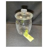LARGE CLEAR GLASS PLANTERS PEANUT JAR WITH LID, AP