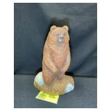 BEAR STATUE, APPROX 14 IN TALL, SIGNED LISA ROGERS