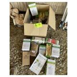 BOX WITH MISC AEROGARDEN RELATED ITEMS, SEED KITS