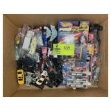 BOX WITH MISC OPENED HOT WHEELS DIECAST CARS, MAY