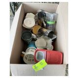 BOX OF ASSORTED KITCHEN RELATED ITEMS, SIFTERS, PL