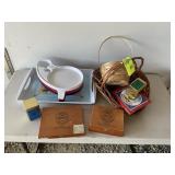 GROUP OF BASKETS AND CIGAR BOXES