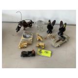 BOX WITH AVON BOTTLES AND VINTAGE CARS, PLANES, TR