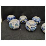 GROUP OF CERAMIC TYPE ITEMS, CANDLE HOLDERS, SAMBU