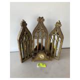 HOWARD MILLER MANTLE CLOCK AND DECORATIVE TRI FOLD