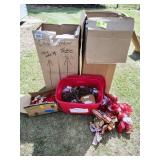 LARGE GROUP OF CHRISTMAS DECOR, GREENERY, POINSETT