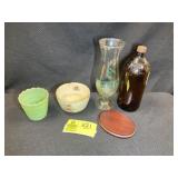 MISC GROUP INCLUDING BROWN CLOROX BOTTLE, FLORAL B
