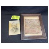GROUP WITH OLD PICTURE AND FRAMED NEEDLE POINT