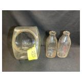 TWO GLASS MILK JUGS, ONE BILTMORE AND ONE DURHAM D