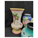 GROUP OF DECORATIVE CERAMIC STYLE VASES