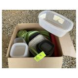 GROUP OF RUBBERMAID STORAGE CONTAINERS