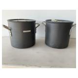 PAIR OF 16 QT STOCK POTS WITH LIDS