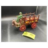 VINTAGE CAST IRON COCA-COLA WAGON WITH MAN