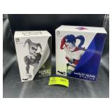 PAIR OF COLD-CAST PORCELAIN STATUES, HARLEY QUINN