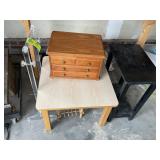 GROUP OF TABLES AND JEWELRY CHEST