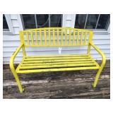 YELLOW METAL BENCH APPROX 50 IN LONG