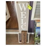 GROUP OF DECORATIVE WALL PLAQUES, 20 IN X 6 IN UP