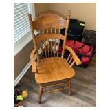 PAIR OF WOODEN PRESSED BACK CAPTAIN