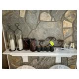 GROUP OF CANDLE HOLDERS, DECORATIVE ITEMS