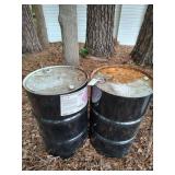 PAIR OF 50 GALLON  METAL DRUMS