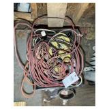 BLACK TOTE WITH EXTENSION CORDS, CUT, MISSING ENDS