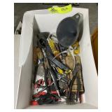 GROUP OF HAND TOOLS, DRILL BITS, CLAMPS, ETC