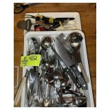 GROUP OF MISC FLATWARE AND KITCHEN UTENSILS