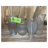 GROUP OF GLASS VASES