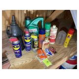 GROUP INCLUDING PARTIAL CANS/CONTAINERS, WD40, MOT