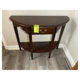 HALF ROUND HALL TABLE, 35IN X 13IN X 28.5IN