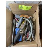 ASSORTED HAND TOOLS, PLYERS, ADJUSTABLE WRENCH, ET