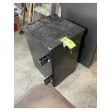 METAL TOOL BOX WITH RAGS, 16 IN X 14 IN X 21 IN WI