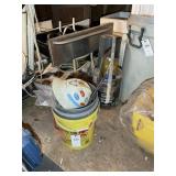 BUCKET WITH ASSORTED, ITEMS, SQUARE, WATER SHUT OF