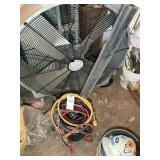 BUCKET WITH JUMPER CABLES, EXTENSION CORD SPLITTER