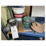 MISC GROUP INCLUDING BALL JAR, PULLY, ETC