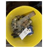 BUCKET WITH TRAILER HITCH BALLS