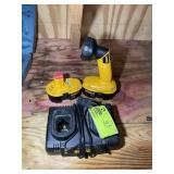 DEWALT DUAL BATTERY CHARGER, BATTERIES AND LIGHT