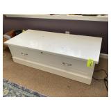 LARGE WOODEN STORAGE BOX, FOLD UP LID, 56 IN X 24