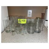 GROUP OF MISC GLASSWARE, LOWBALL, HIGHBALL, MASON
