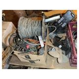 GROUP OF ASSORTED SCRAP METAL, MOTORS, WIRE