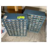 TWO PARTS BINS WITH CONTENTS, ASSORTED ELECTRICAL
