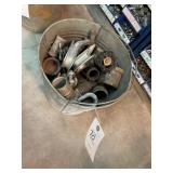 BUCKET WITH MISC GALVANIZED FITTINGS