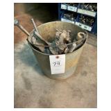 BUCKET WITH U BOLTS, CABLE HOLDERS, ETC