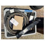 TOTE WITH MISC GRAVELY ZERO TURN PARTS, BELTS, BLA